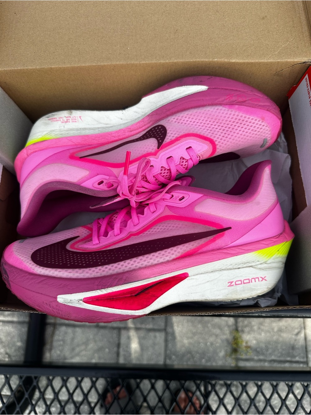 Nike Women’s ZoomX Running Shoes - Hot Pink with Maroon Accents